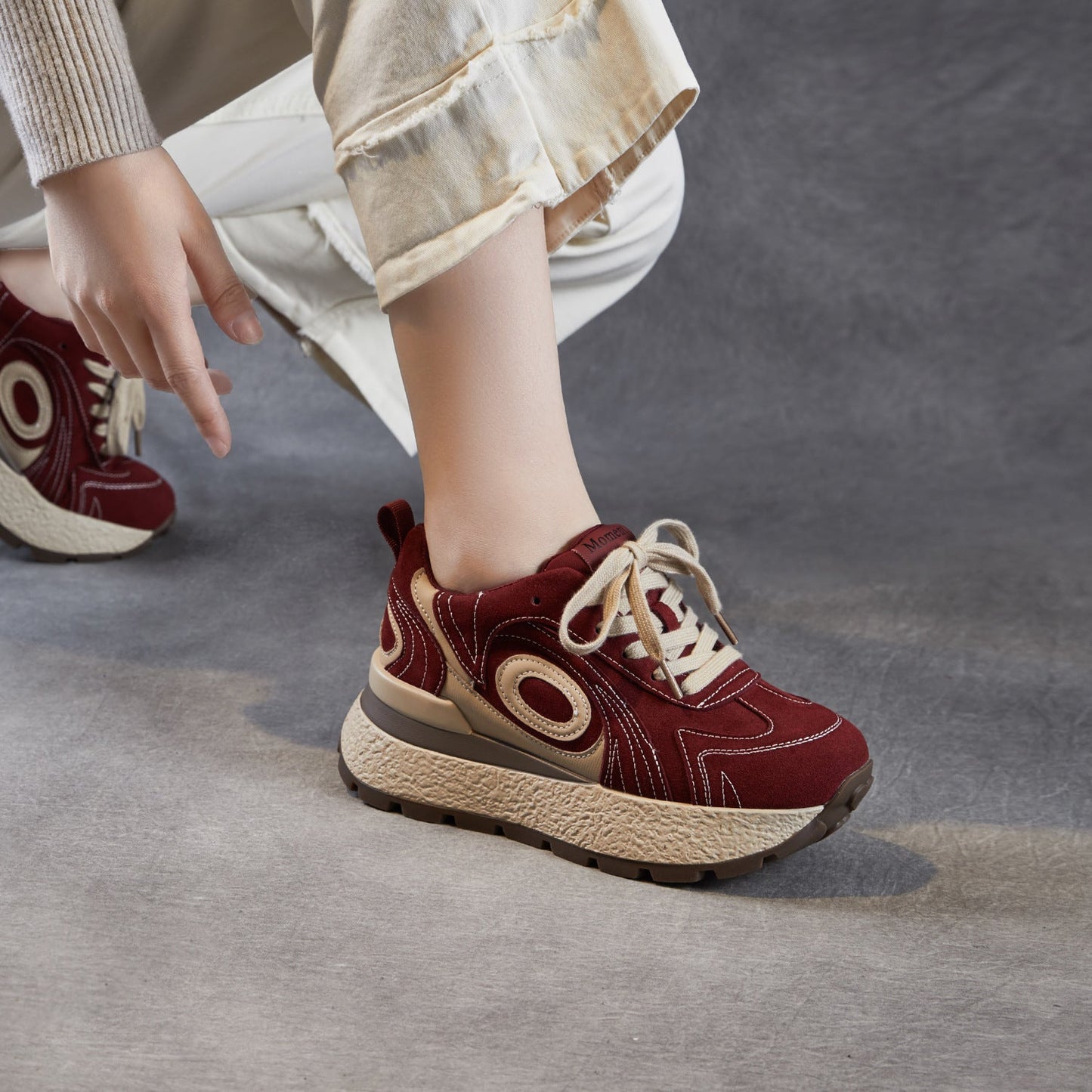 Women's Fashion Quilted Leather Chunky Platform Sneakers