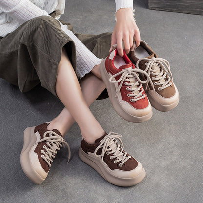 Women's Fashion Leather Breathable Casual Shoes