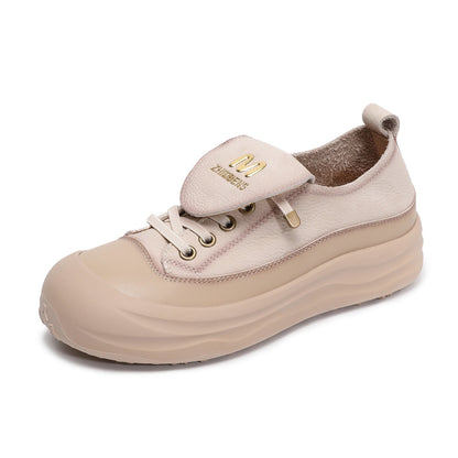 Women's Minimalist Leather Flat Casual Shoes-RAIIFY