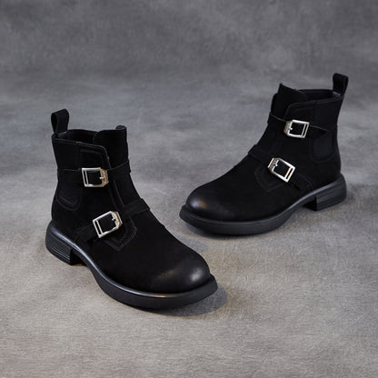 Women's Retro Suede Flat Ankle Boots