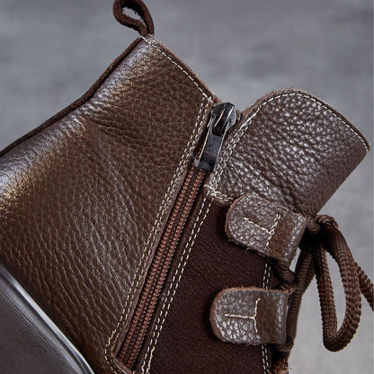 Women's Vintage Quilted Leather Casual Ankle Boots