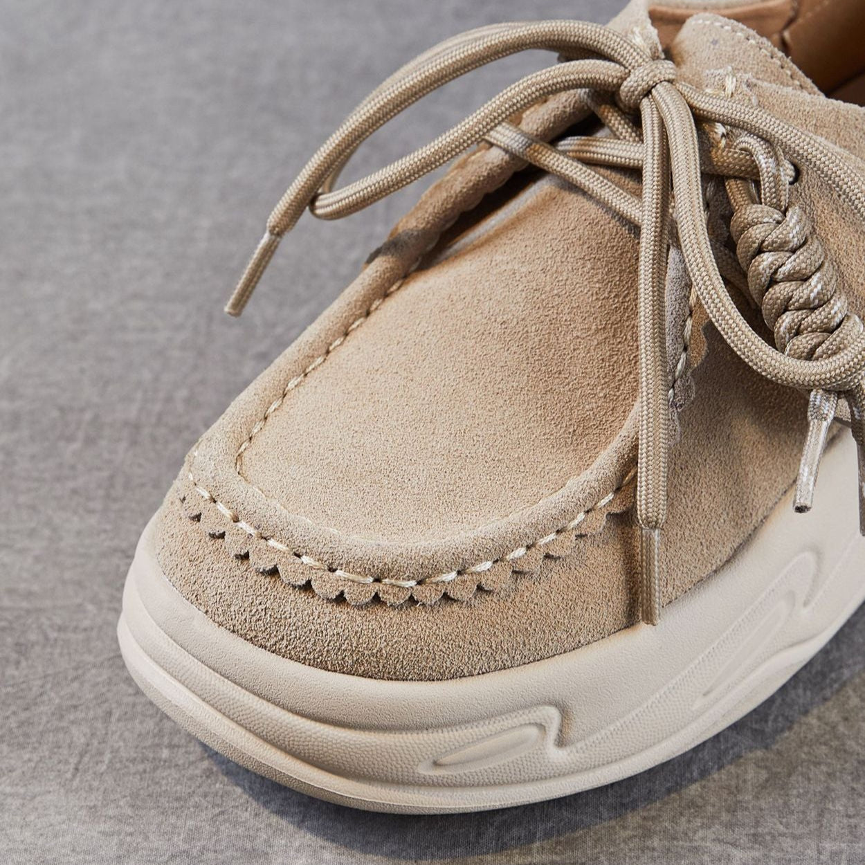 Women's Plain Suede Leather Platform Casual Shoes