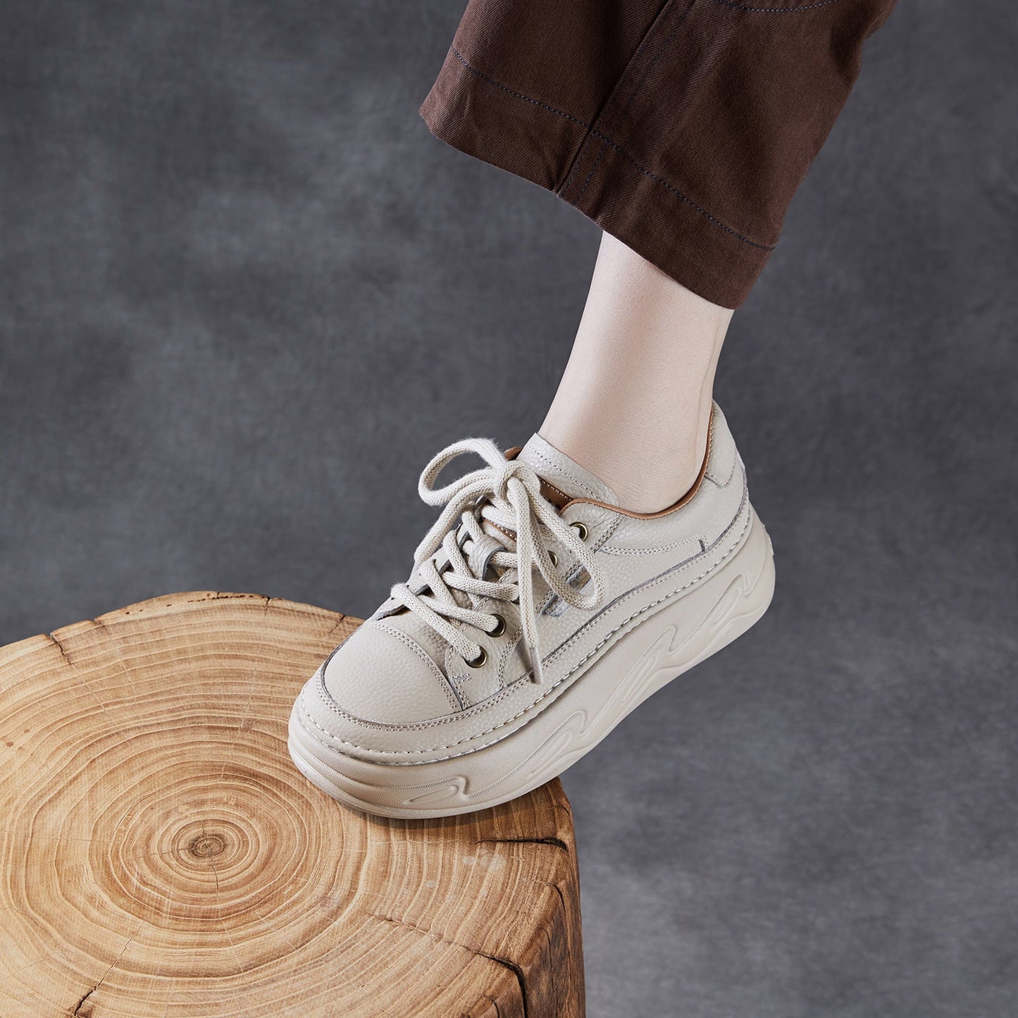 Women's Fashion Quilted Leather Casual Platform Sneakers