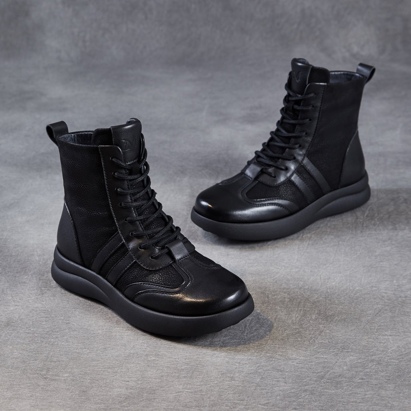 Women's Vintage Patchwork Leather Flat Casual Boots