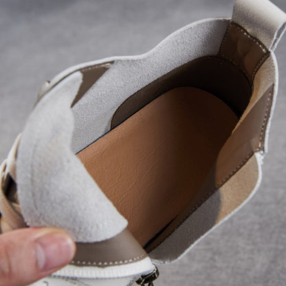 Women's Minimalist Soft Leather Flat Ankle Boots