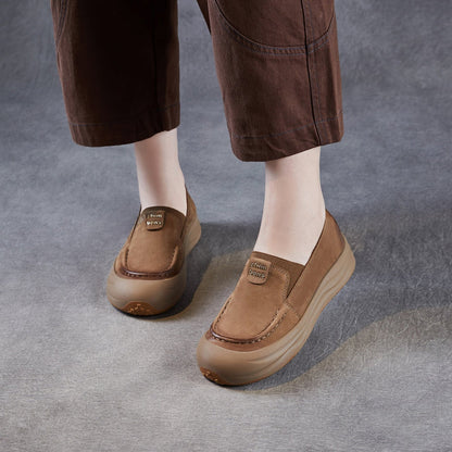 Women's Retro Suede Leather Slip-on Loafers