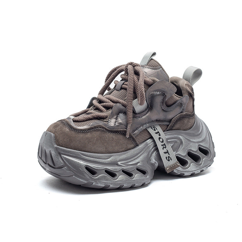 Women's Vintage Leather Chunky Platform Sneakers