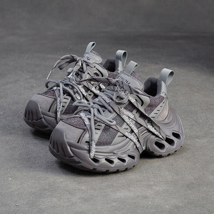 Women's Stylish Rhinestone Chunky Platform Dad Sneakers