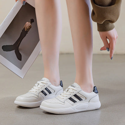 Women's Breathable Leather Comfort Court Sneakers