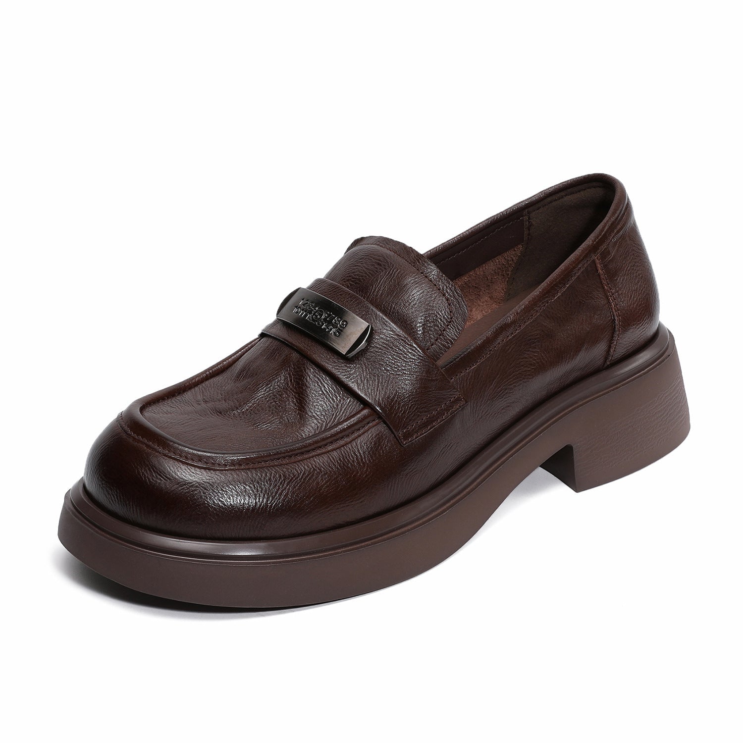 Women's Vintage Plain Leather Casual Loafers-RAIIFY