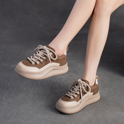 Women's Fashion Leather Breathable Casual Shoes