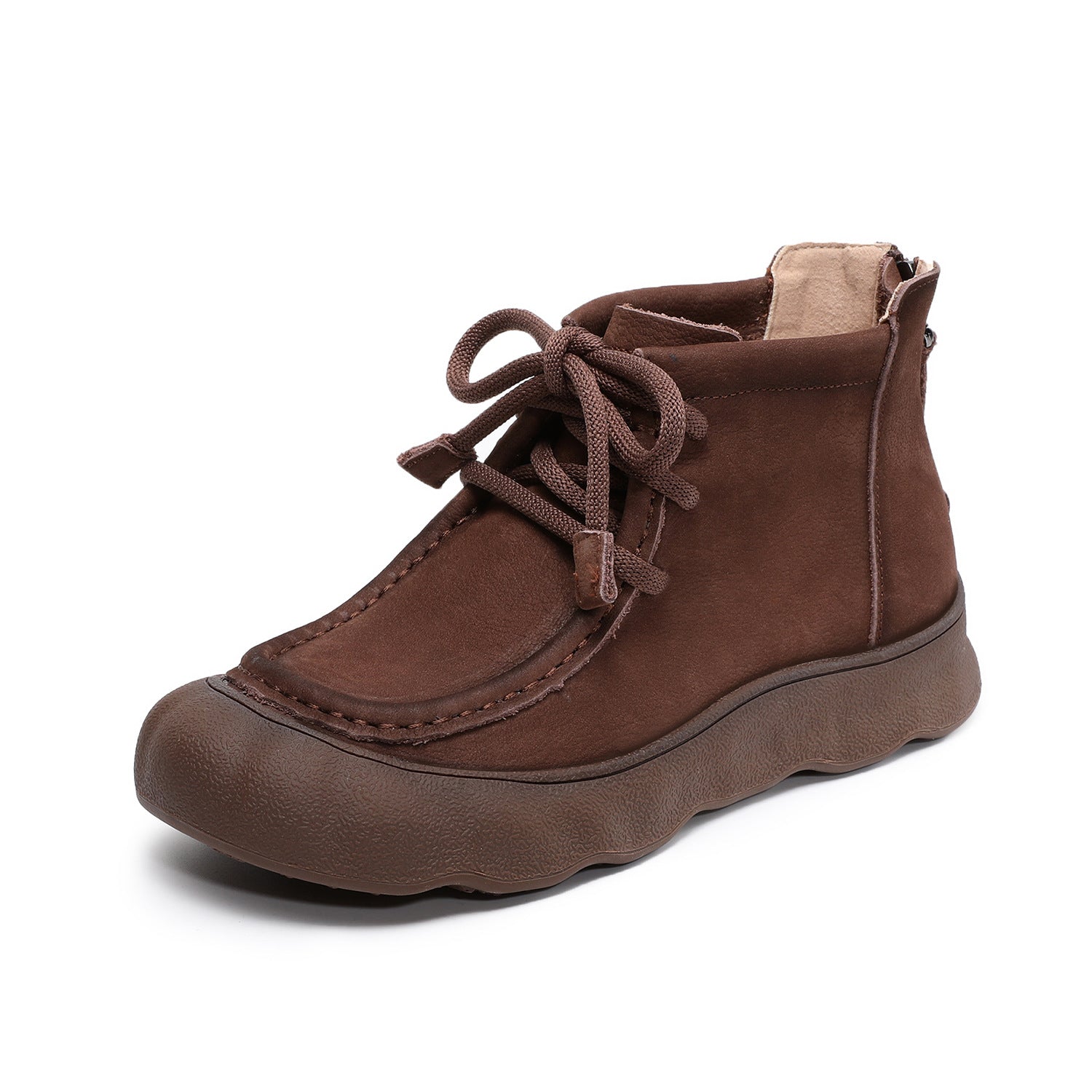 Women's Vintage Leather Casual Flat Ankle Boots-RAIIFY