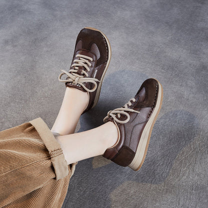 Women's Retro Quilted Leather Casual Sneakers