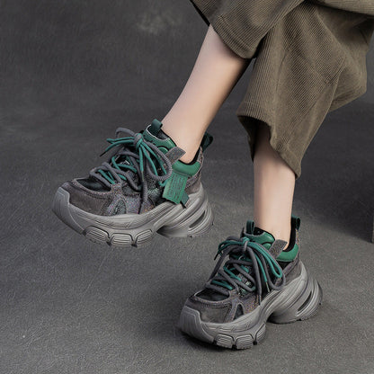 Women's Retro Breathable Casual Chunky Platform Sneakers