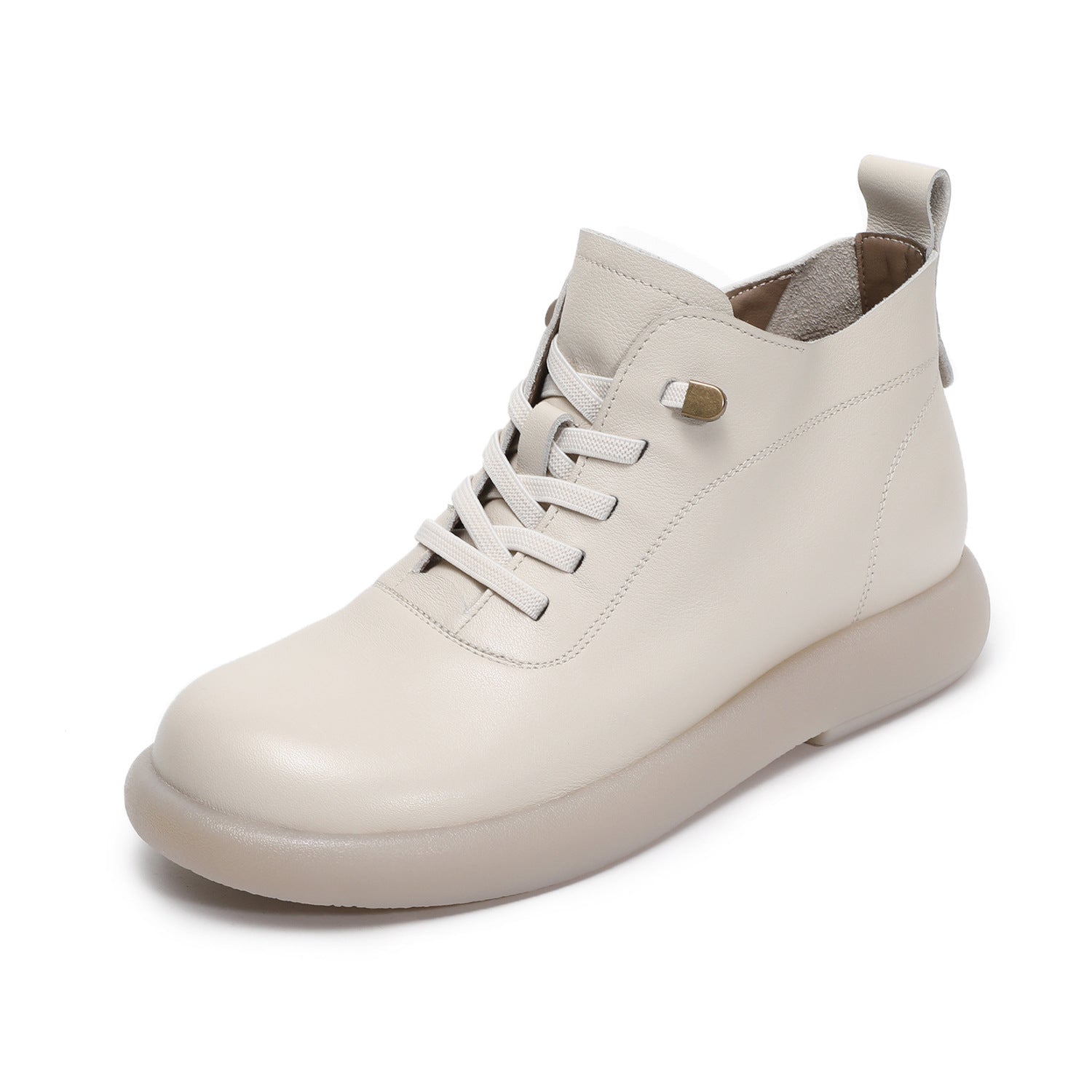 Women's Minimalist Soft Leather Flat Ankle Boots-RAIIFY