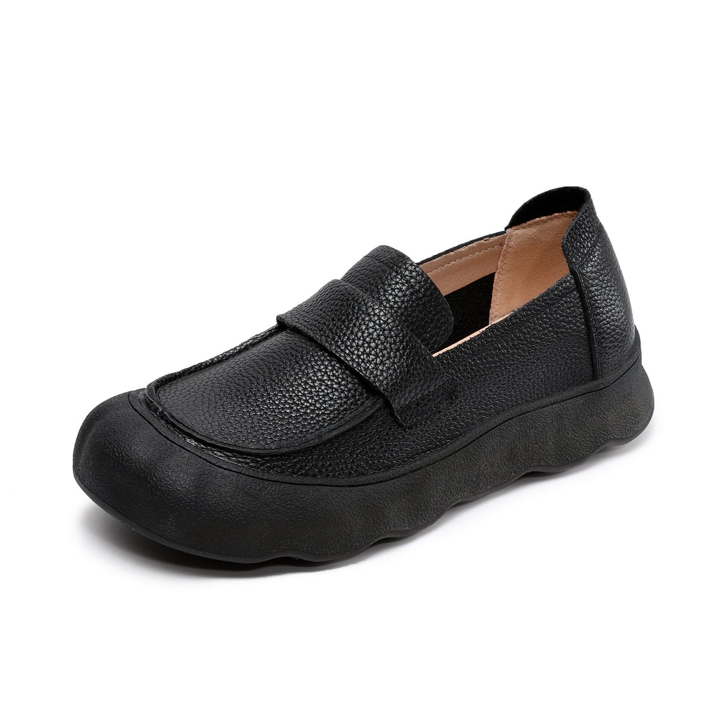 Women's Retro Soft Leather Flat Casual Loafers-RAIIFY