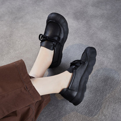 Women's Vintage Soft Leather Lace-Up Casual Shoes