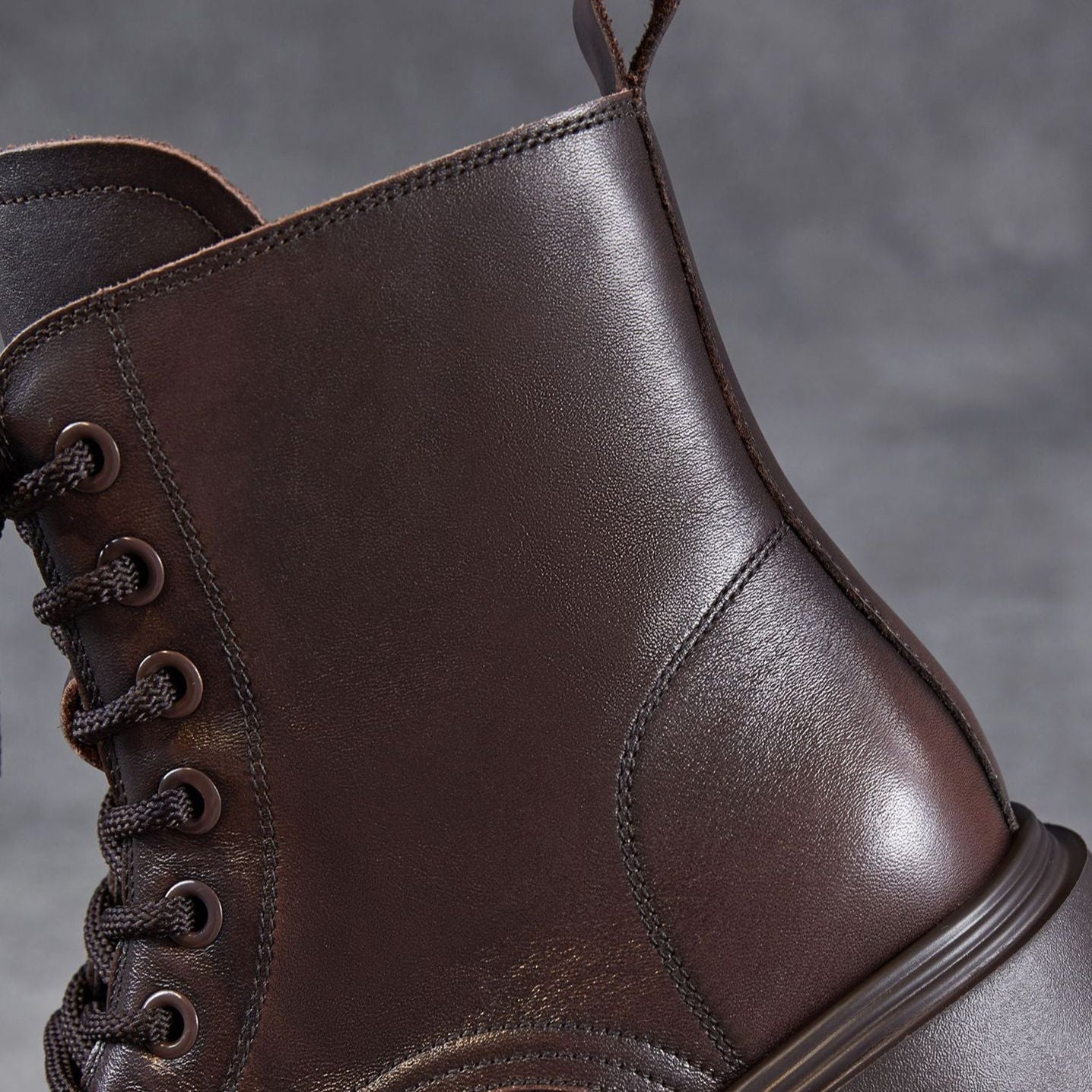 Women's Minimalist Plain Leather Chunky Platform Boots