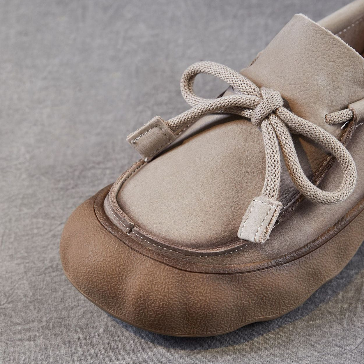 Women's Vintage Leather Lace-up Flat Casual Shoes