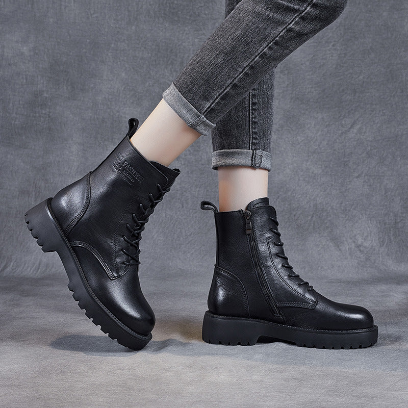 Women's Retro Quilted Leather Classic Boots
