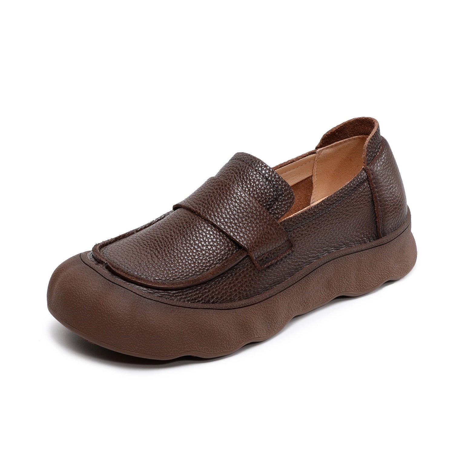 Women's Retro Soft Leather Flat Casual Loafers-RAIIFY
