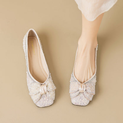 Women's Rhinestone Ballet Flats - Autumn Casual Shoes