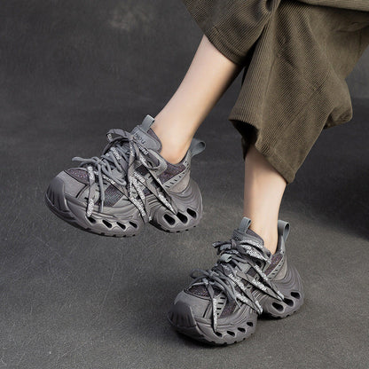 Women's Stylish Rhinestone Chunky Platform Dad Sneakers