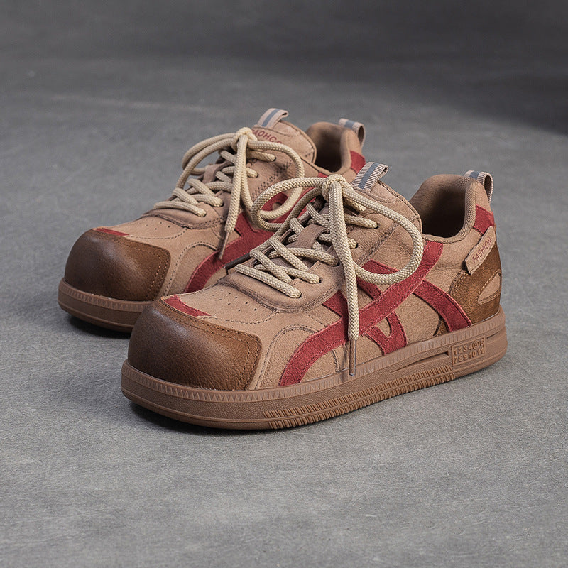 Women's Retro Quilted Leather Flat Casual Shoes-RAIIFY