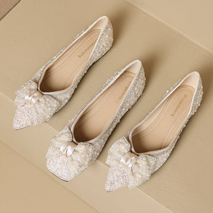 Women's Rhinestone Ballet Flats - Autumn Casual Shoes