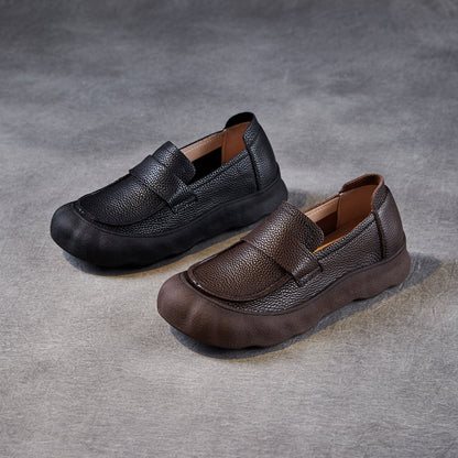 Women's Retro Soft Leather Flat Casual Loafers