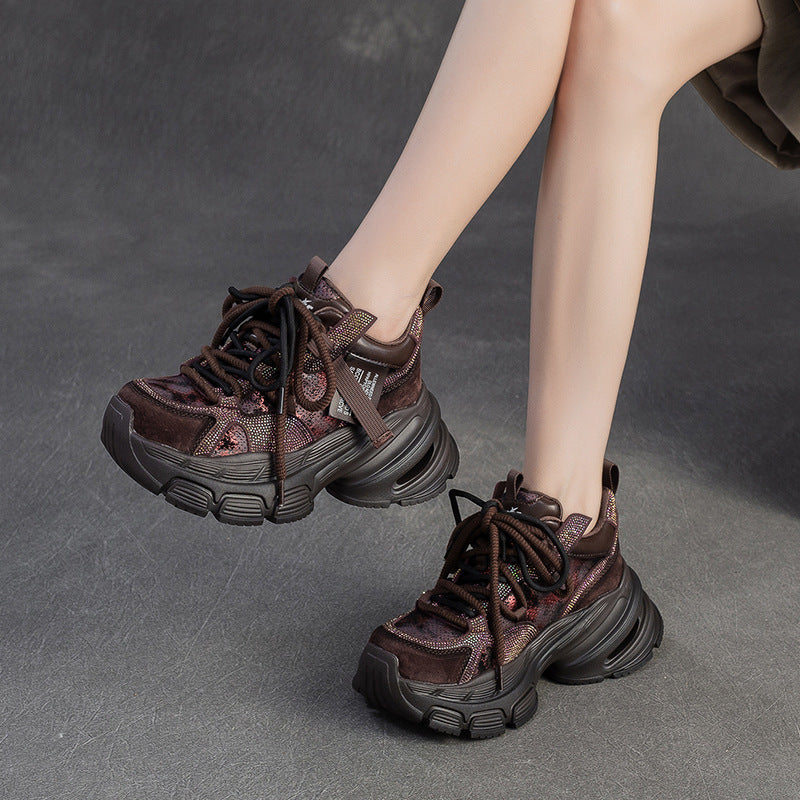 Women's Retro Breathable Casual Chunky Platform Sneakers
