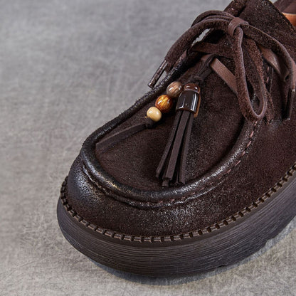 Women's Retro Leather Fringe Casual Shoes