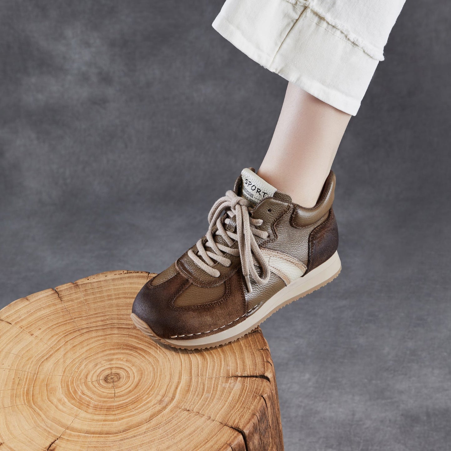 Women's Retro Quilted Leather High Top Casual Sneakers