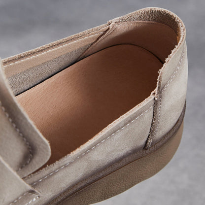 Women's Vintage Plain Leather Comfort Casual Loafers