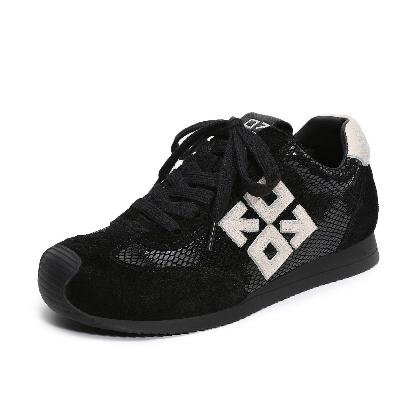 Women's Retro Patchwork Leather Flat Casual Sneakers-RAIIFY