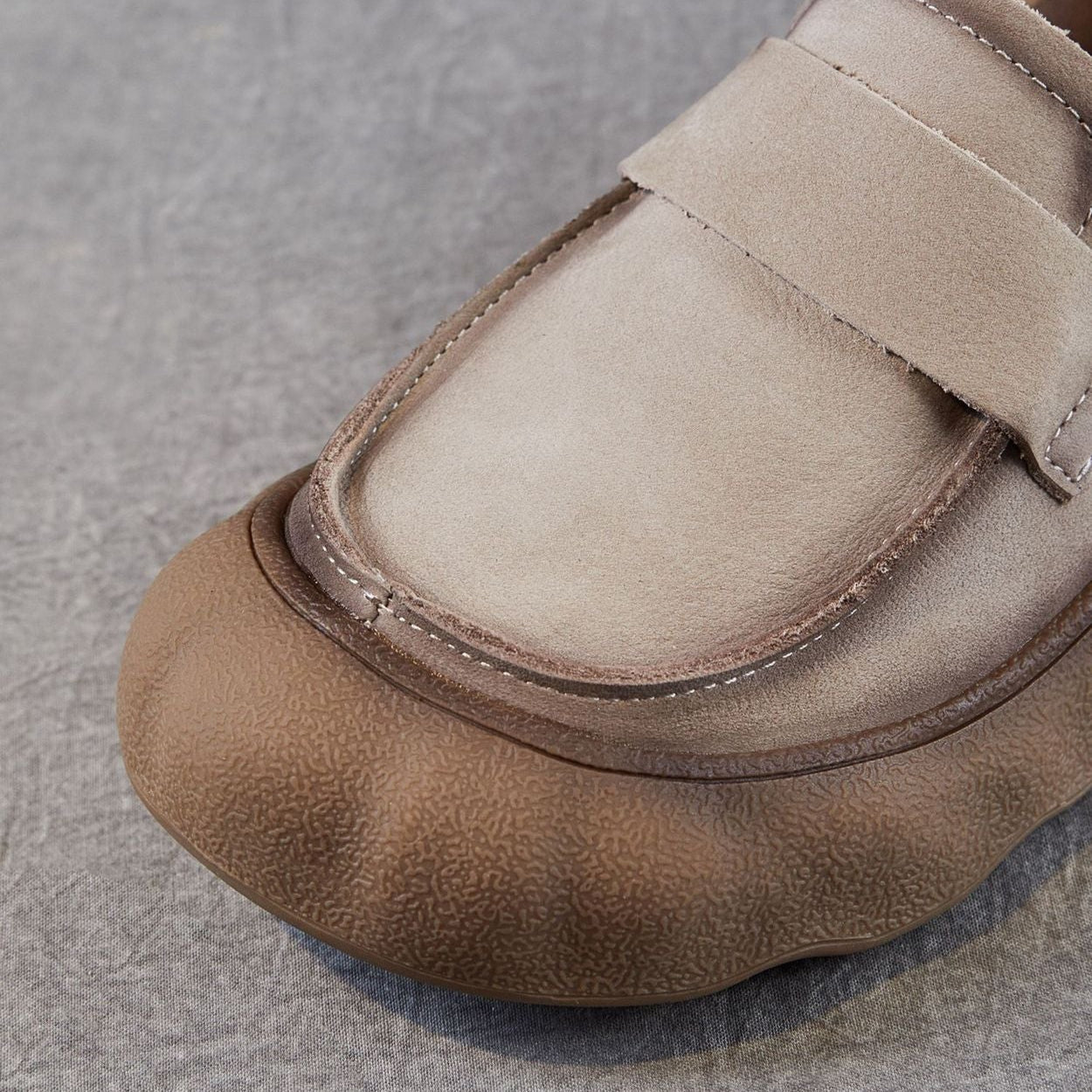 Women's Vintage Plain Leather Comfort Casual Loafers