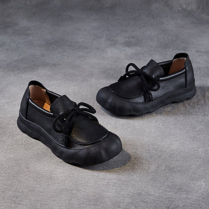 Women's Vintage Soft Leather Lace-Up Casual Shoes
