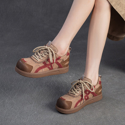 Women's Retro Quilted Leather Flat Casual Shoes