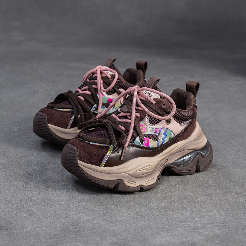 Women's Fashion Color-Blocked Breathable Platform Sneakers-RAIIFY