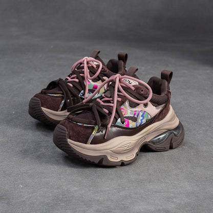 Women's Fashion Color-Blocked Breathable Platform Sneakers-RAIIFY