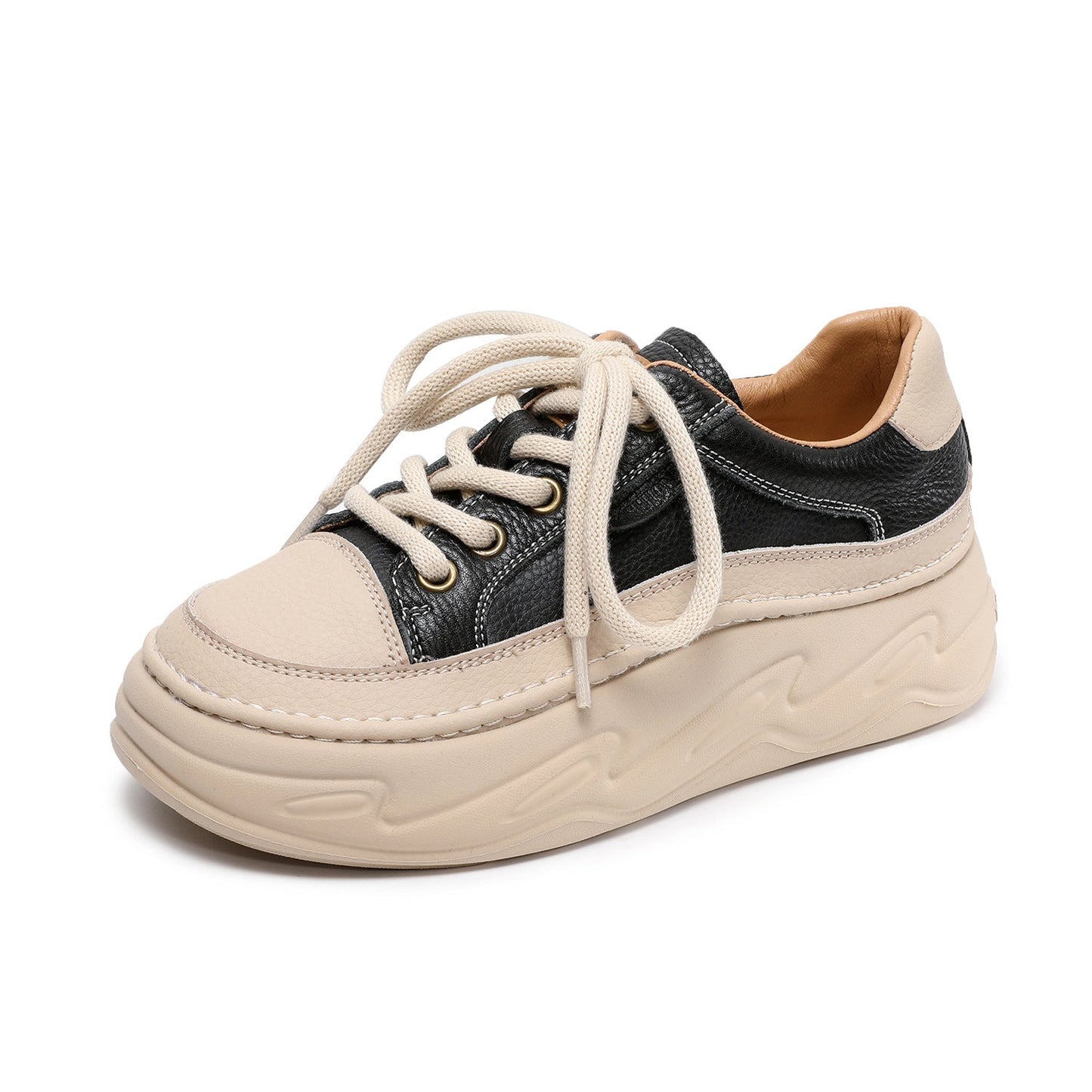 Women's Fashion Quilted Leather Casual Platform Sneakers-RAIIFY