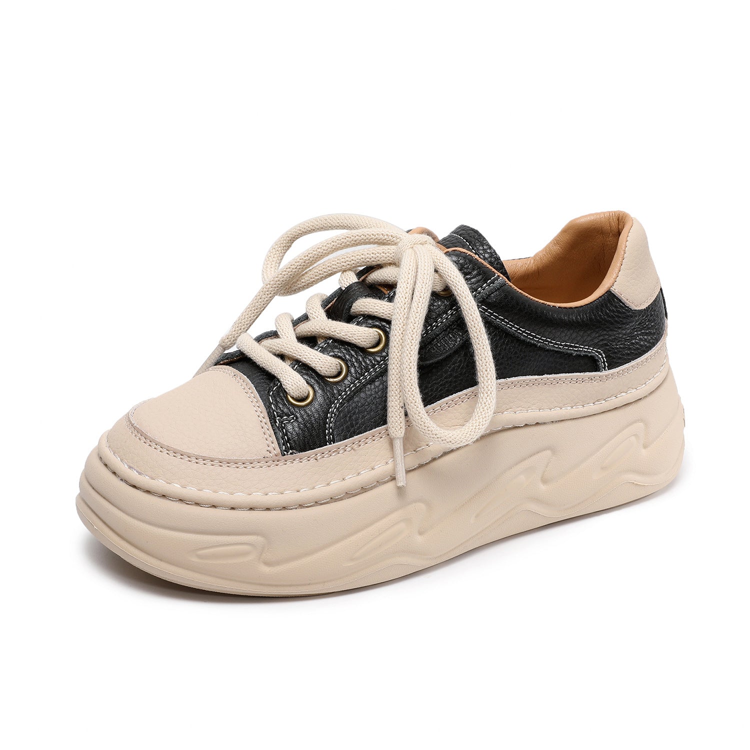 Women's Fashion Quilted Leather Casual Platform Sneakers-RAIIFY