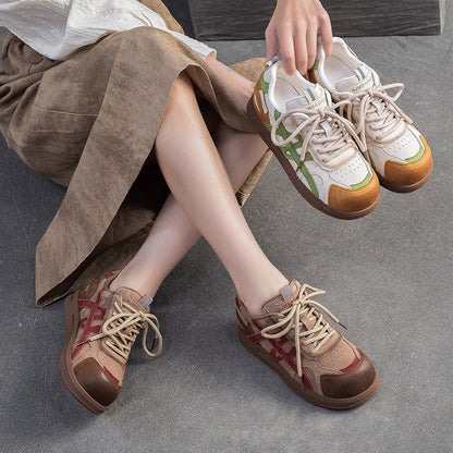 Women's Retro Quilted Leather Flat Casual Shoes