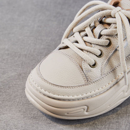 Women's Fashion Quilted Leather Casual Platform Sneakers