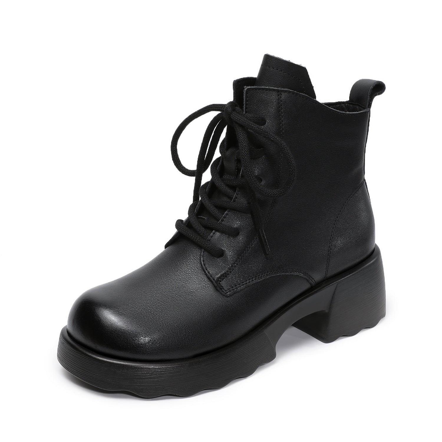 Women's Soft Breathable Leather Low Heel Ankle Boots-RAIIFY