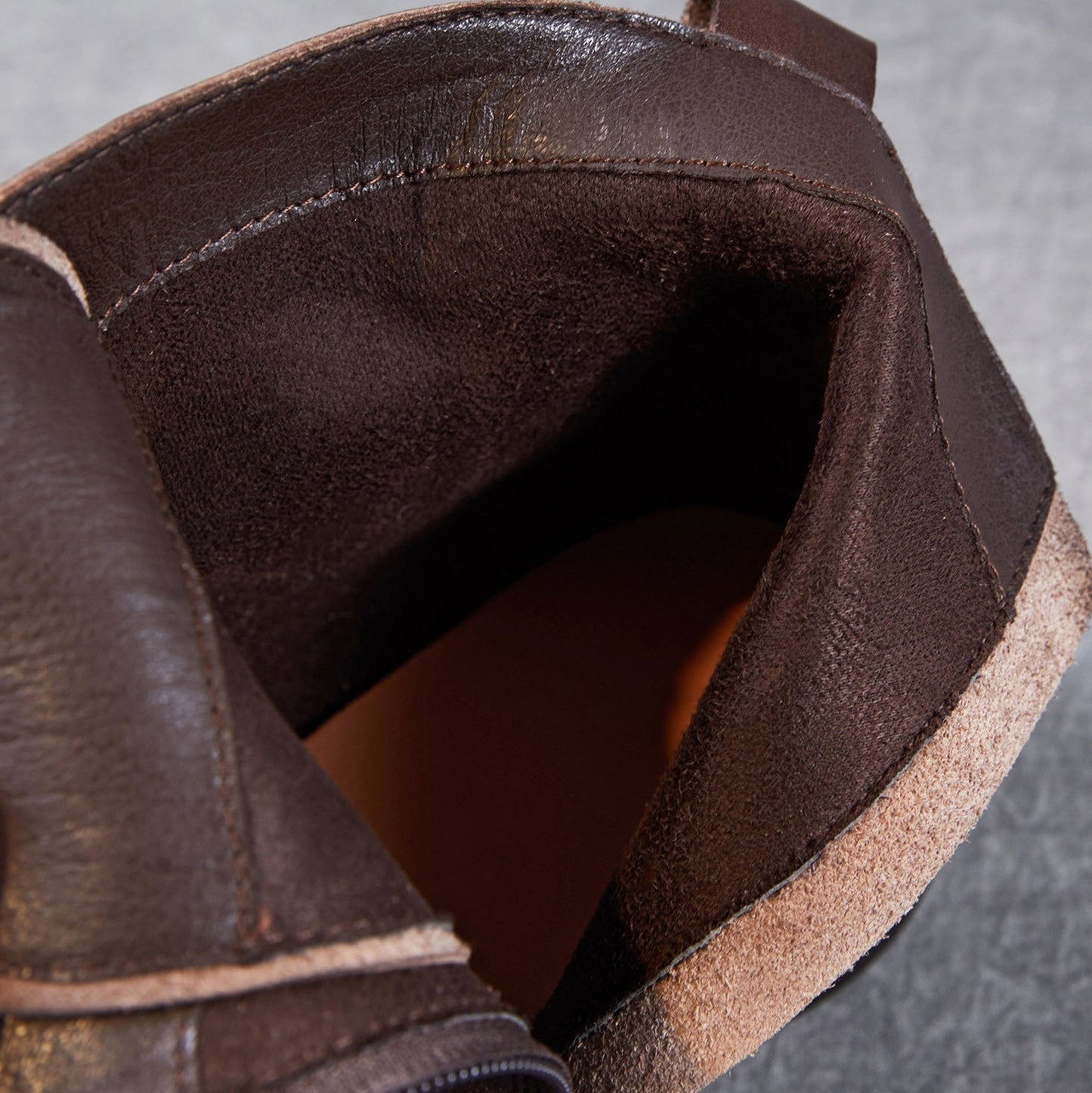 Women's Retro Leather Low Block Ankle Boots