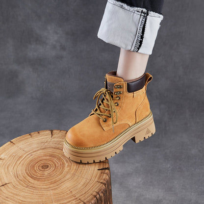 Women's Cowhide Fashion Ankle Motorcycle Boots