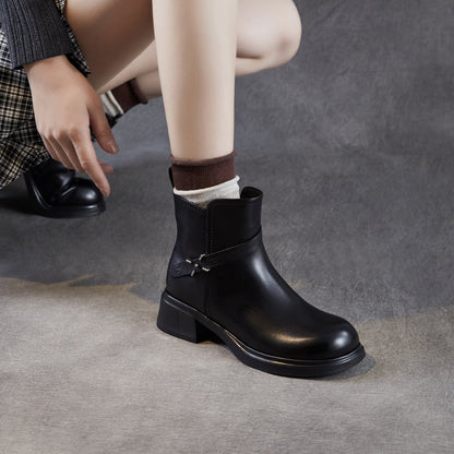 Women's Minimlist Leather Casual Ankle Boots