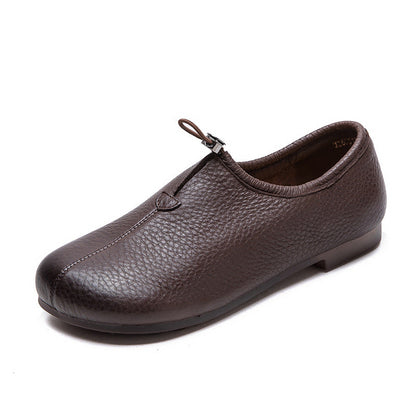 Women's Minimalist Retro Plain Leather Casual Flats