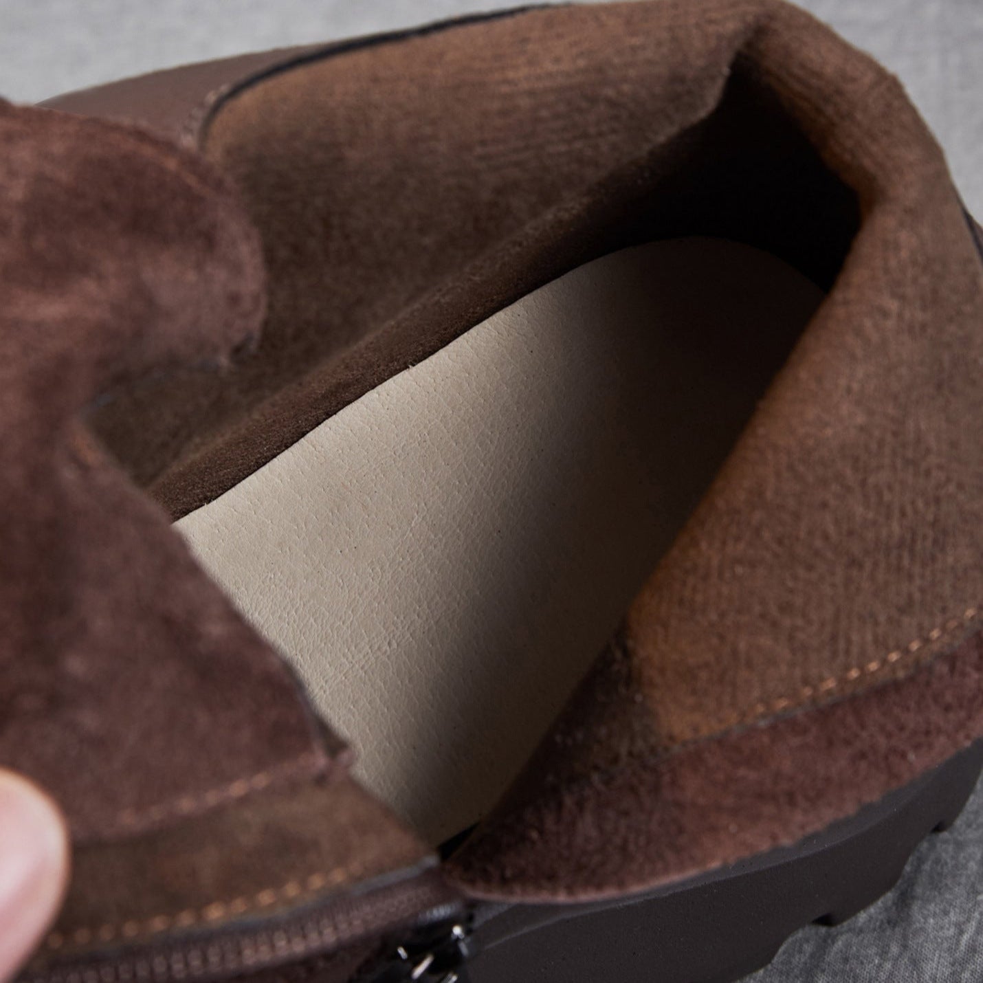 Women's Retro Plain Leather Chunky Platform Boots